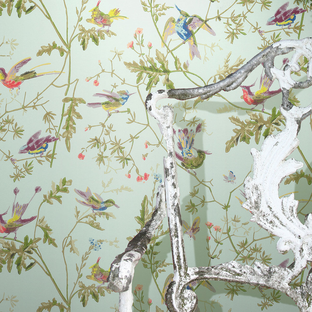 Cole and Son hummingbirds wallpaper featured by top US interior design blog, York Avenue