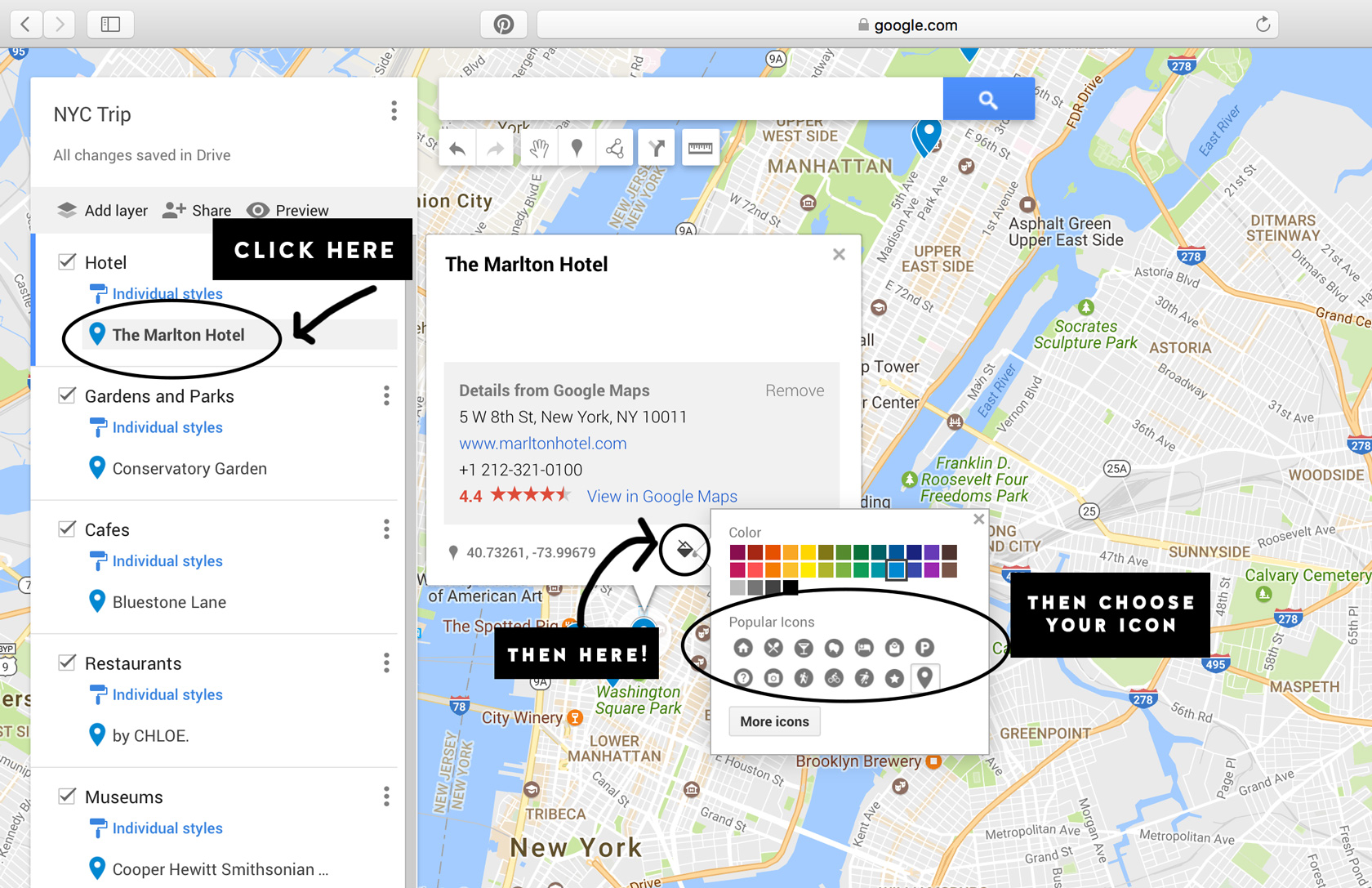Create Icons For Custom Google Map 